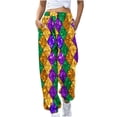 thumbnail image 4 of Sakmal Baggy Womens Sweatpants Mardi Gras Carnival Joggers Pants Casual Workout Purple Graphic Sweatpants Women L, 4 of 4