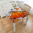 thumbnail image 2 of HAOXIT Fall Tablecloth, Pumpkin Thanksgiving Table Cloth, Fence Decorative Tablecloths, Red Orange Waterproof Table Cover for Party Picnic Dinner, Rectangle 60''x60'', 2 of 7