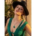 thumbnail image 3 of Bestyle Women Teardrop Necklace Pendant Healing Tree of Life Jewelry Synthetic Green Emerald Gemstone Necklace Birthday Gifts for Her - May, 3 of 8