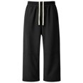 thumbnail image 5 of Men's Lightweight Sweatpants Open Bottom Sweat Pants for Men Straight Leg Gym Sweatpants Lounge Pants Casual Lounge Joggers with Pockets Slacks Black L, 5 of 6