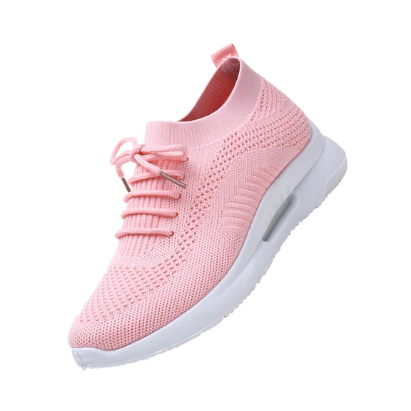COSMOBETTY Pink Weaving Mesh Casual Sports Shoes 1 Pair for Ladies with Rubber Sole and Breathable Feature