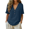 thumbnail image 2 of Blczomt Lightweight Spring Tops for Women 2026 Blue Cute Tees Summer Dressy Women's Blouse, 2 of 6