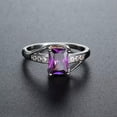 thumbnail image 6 of Purple/Green Princess Cut AAA CZ Band Women's 925 Silver Engagement Ring Sz 6-10, 6 of 9