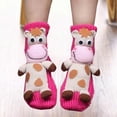 thumbnail image 6 of workcargo Girls Pink Cow 3D Plush Socks - Soft Warm Non-Slip Elastic Cuff One Size Fits Kids 3-10 Years Cute Animal Themed Socks,Size Free Size, 6 of 6