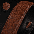 thumbnail image 4 of TRISJEM Men's Genuine Cowhide Leather Ratchet Belt with 3D Crocodile Automatic Buckle, Crocodile Embossed No-Hole Dress Belt, 1.38" Wide Adjustable Belt for Jeans, Chinos and Business Casual, Waist 3, 4 of 7