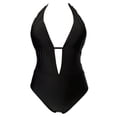 thumbnail image 1 of Traje de Baño Ocean Pacific para Mujer Completo, Escote Amplio, Cuello Halter Negro Talla M, 1 of 4