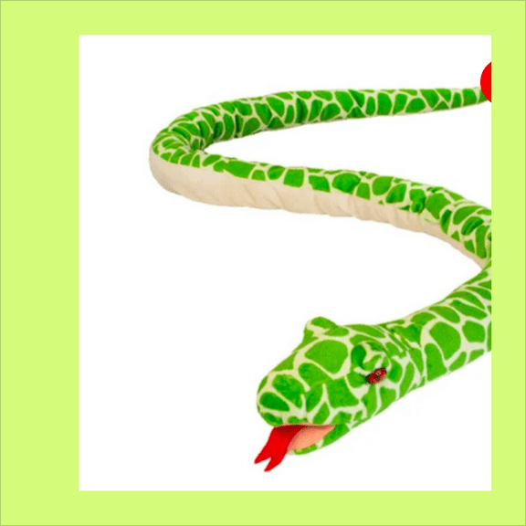 54" Green Viper Snake Plush Animal Adorable and Huggable Companion for Kids Gift or Adult