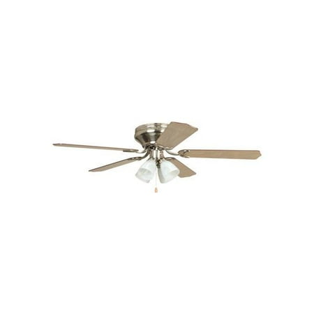 Ellington Brilliante 52 In Brushed Nickel Hugger Mount Ceiling Fan With 4 Tulip Light Kit 2479977