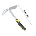 thumbnail image 2 of Garden Dual Purpose Hoe and Rake with Yellow and Black Handle for Outdoor Weeding Tilling and Digging Heavy Duty Steel Gardening Tool Silver Gray, 2 of 3