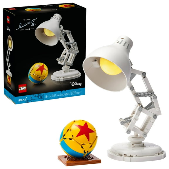 LEGO Ideas Disney Pixar Luxo Jr. - Room Decor and Building Set for Adults - Office and Desk Decor for Women and Men, Ages 18  - Brick-Built Lamp DIY Kit - Collectible Gift Idea for Movie Fans - 21357