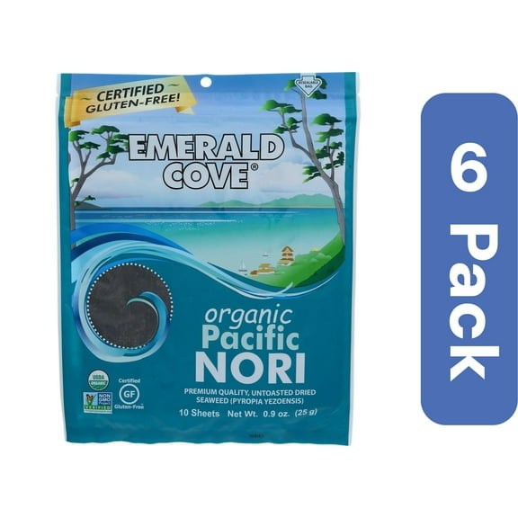 Emerald Cove Untoasted Organic Sushi Nori 10 pc (Pack Of 6)