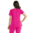 thumbnail image 2 of Barco Grey's Anatomy 41452 Women's Three Pocket Stylized Princess V-Neck Scrub Top Pink Orchid S, 2 of 2