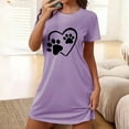 thumbnail image 2 of Funicet Shorts pour Femmes, Robe pour Femmes, Chemise de Nuit Courte Surdimensionnée Imprimée Col Rond et Manches Courtes, Robe d'Été Aguichant pour Femmes, Robe à Manches Courtes pour Femmes, 2 of 6