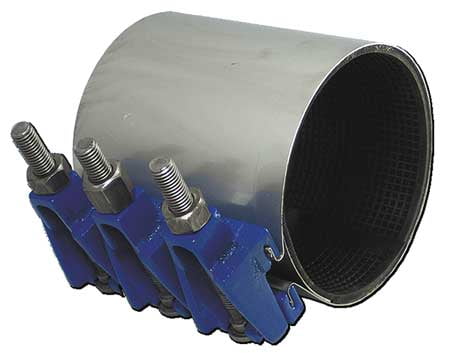 Smith-Blair Stainless Steel Repair Clamp Full Circle 7-1//2 Length 3 Bolts Stainless Steel Bolt 8 Pipe Size