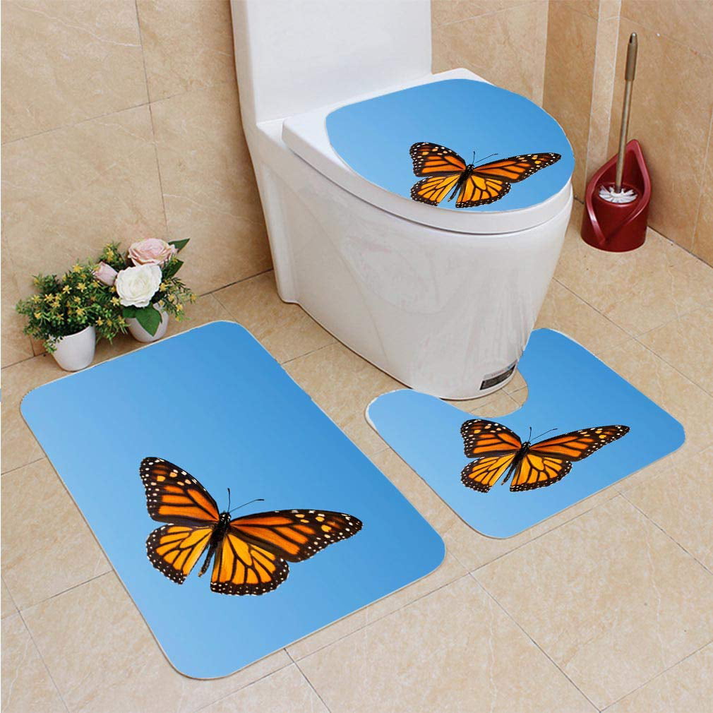 24x16“ Non-Slip Bathroom Door Floor Decor Carpet Bath Mat Rug-Butterfly On Frog 