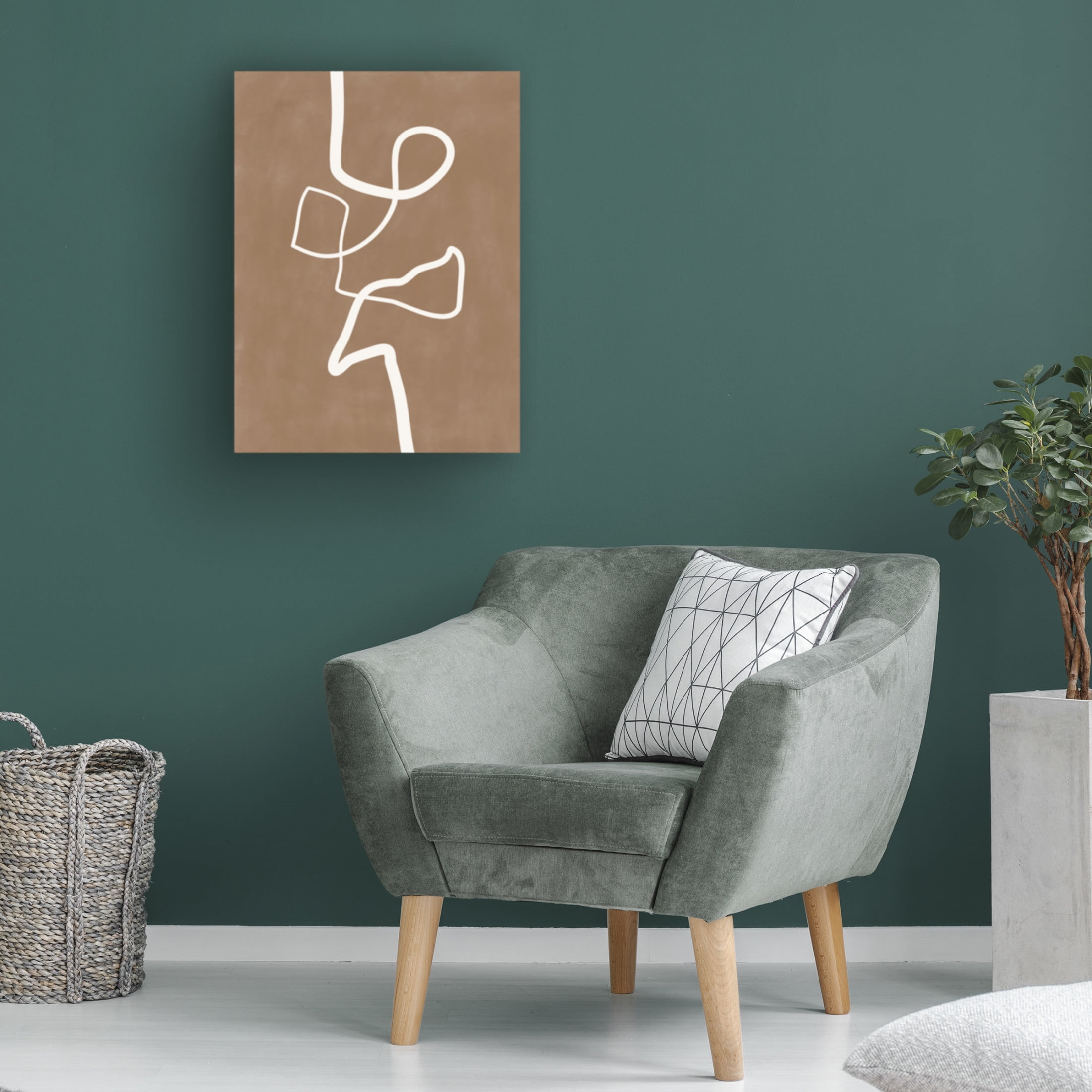 Trademark Fine Art Elena Ristova  Brown Single Line Artwork Canvas Wall Art