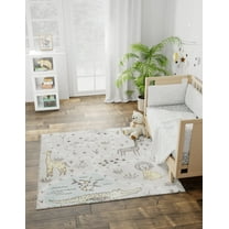 Unique Loom Whimsy Kids Collection Area Rug - Jungle (7' 10" Square Gray/Black)
