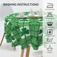 thumbnail image 4 of St.Patrick''s Day Tablecloth Round 60 Inch Green Shamrock Checkered Table Cloth,Stain Resistance Polyester Spring Plaid Table Covers for Kitchen Dining,Small Tablecloth for Party Picnic, 4 of 6