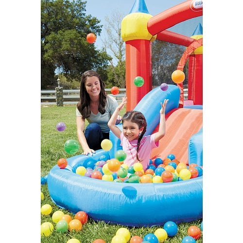 bouncy castle slide into ball pit