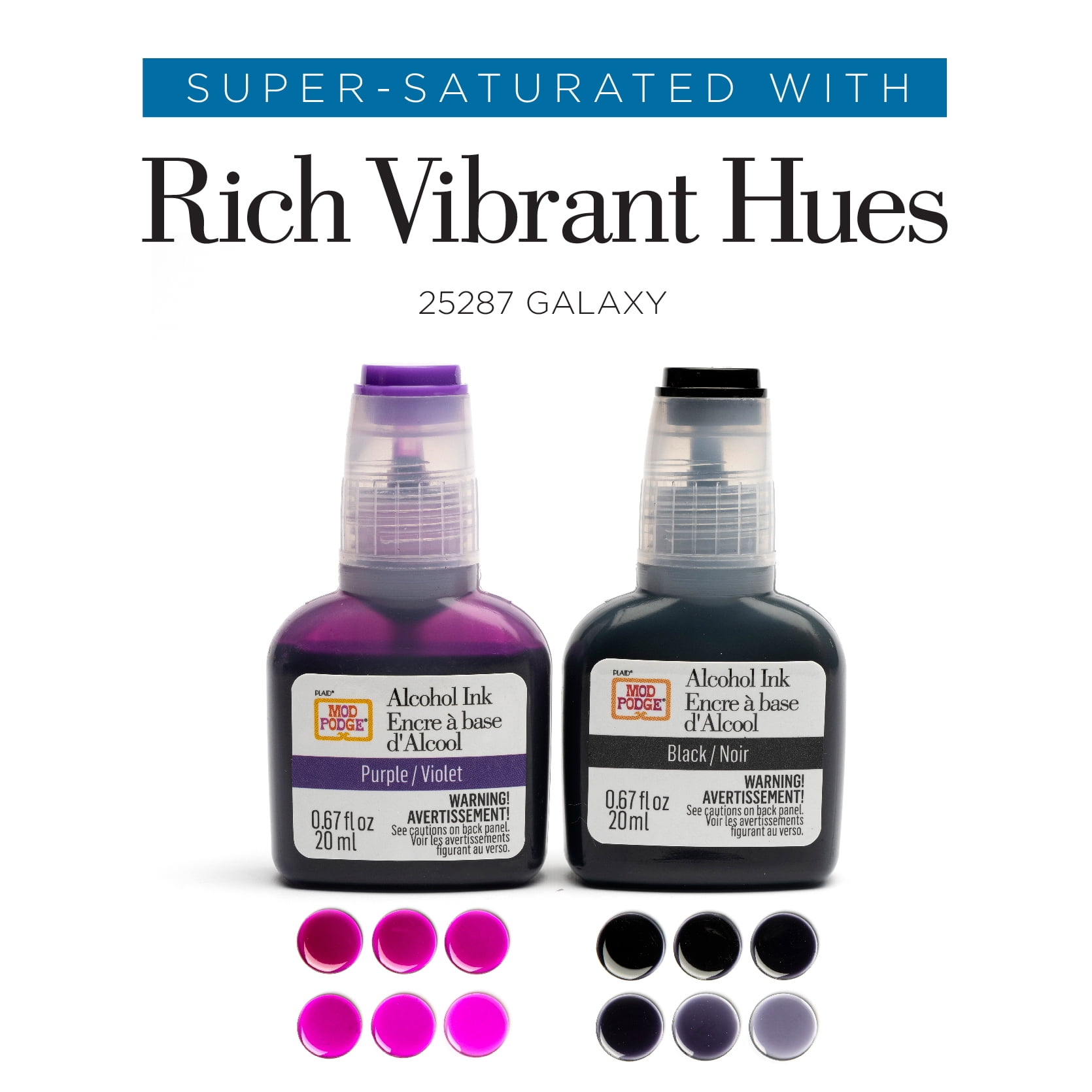 Mod Podge Resin Alcohol Inks, Galaxy, Black & Purple, 2 Piece