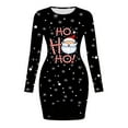 thumbnail image 4 of IWRICH Christmas Plus Size Dresses for Women 2025 Snowman Mini Bodycon Dress Long Sleeve Crewneck Xmas Party Sundress Christmas Clothes Black2 XXXL, 4 of 4