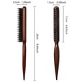 thumbnail image 3 of Teasing Hair Brush and Backcombing Comb Set, Boar Bristle, Wooden Handle, Volume Lift, 9.5in, 2PCS, 3 of 4