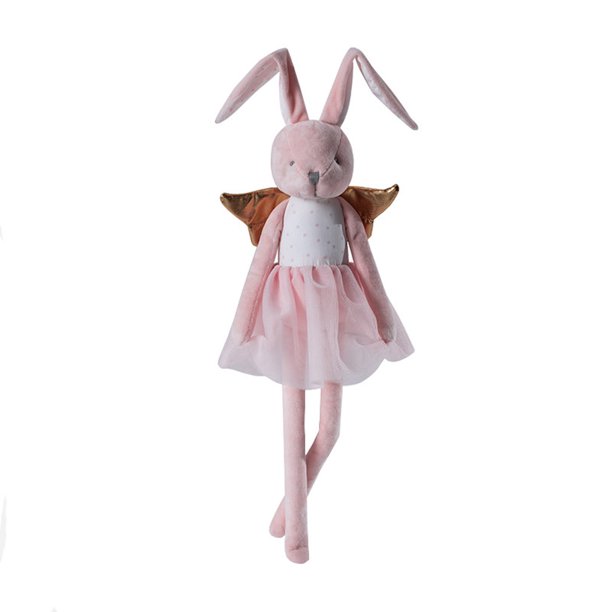 Muñeca de peluche con forma de conejo rosa para niños, 41 cm