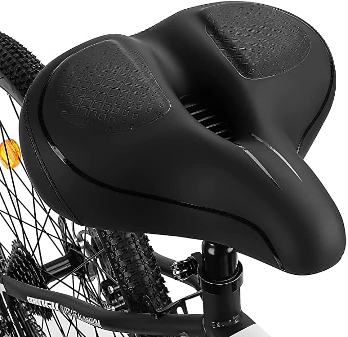 Bike Seat Bike Saddle with Memory Foam Breathable Comfortable for Women and Men Mountain Bike/Road Bike Seats Black+Blue 