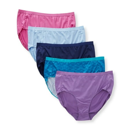 

Women s Just My Size 1210U5 Microfiber Mesh Ultra Light Brief Panty - 5 Pack (Assorted 13)
