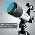 thumbnail image 2 of Telescope 70mm Aperture 500mm - for Kids & Adults Astronomical refracting Portable Telescopes AZ Mount Fully Multi-Coated Optics, with Tripod Phone Adapter, Wireless Remote, Carrying Bag, 2 of 7