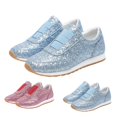 thumbnail image 2 of NOKIO Women's Sequined Sneakers S𝗅ip On Elastic Strap Shoes Lightweight Non-S𝗅ip Athlet𝗂c Shoes Comfortable Round Toe Sport Shoes Laceless Casual Walking Shoes for Pa𝗋t𝗒 Travel, 2 of 9