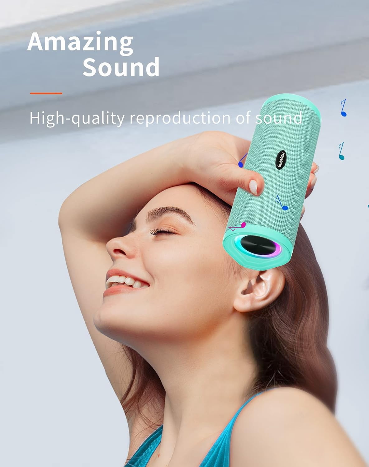 HEYSONG Portable Bluetooth Speaker, Green