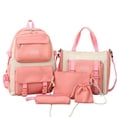 thumbnail image 4 of HNMKIU Backpack For Women Large Capacity School Bag With 5 Piece Set Lightweight Bookbag For Students ,Pink, 4 of 4