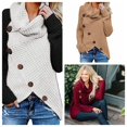 thumbnail image 3 of Suéter irregular de manga larga para mujer de otoño e invierno que desea Europa y Estados Unidos, 3 of 6