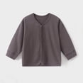 thumbnail image 7 of Toddler Knitted Sweater Button Down Crew Neck Long Sleeve Cardigan Spring Fall Soft Comfy Ribbed Outwear For Boys Girls (2-3 Years, Gray), 7 of 7