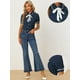 thumbnail image 2 of Camiseta de Manga Corta con Cuello Peter Pan y Lunares Allegra K Azul Oscuro XS, 2 of 6