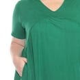 thumbnail image 5 of White Mark Short Sleeve Shirred Front Knit Tunic Top with Pockets, Women's Plus, 1X-3X, 5 of 6