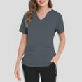 thumbnail image 5 of Resivox Scrubs for Women Plus Size Basic Scrub Stretchy V-Neck Scrub Shirts Medical Scrub Tops Nursing Scrubs Clothing for Women Gray 5XL, 5 of 5