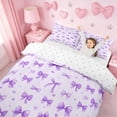 thumbnail image 3 of Erosebridal Cute Coquette Bowknot Twin Bedding,Purple Kawaii Bows Loves Duvet Cover Set For Girls Kids,Reversible,2pcs(No Comforter), 3 of 6