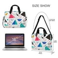 thumbnail image 3 of FORMRS 16" Laptop Sleeve Bag Carrying Case with Handle Travel Shoulder Briefcase, Green Retro Triangles, 3 of 8