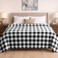 thumbnail image 2 of PAVILIA Black and White Buffalo Plaid Fleece Bed Blanket King Size, Soft Checkered Flannel Blanket for Sofa, Plaid Christmas Couch Throw Bed, Warm Cozy Decorative Blanket Fall Decor Gift, 90x108, 2 of 8