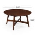 thumbnail image 4 of Noble House Mid-Century Modern Wood Coffee Table with Splayed Legs, Walnut, 4 of 7