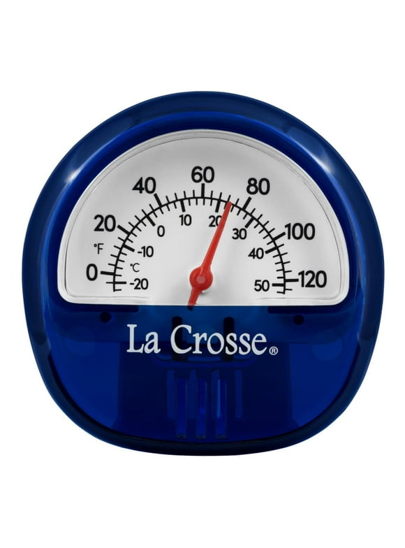La Crosse 104-106BL Blue Analog Thermometer with Magnetic Back