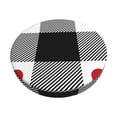 thumbnail image 2 of Lsque Heart Black Buffalo Plaid Gingham Round Bar chair cushion covers Velvet Fabric Premium Comfort Protects from Scratches and Stains for 14-17 Inch Chair- 13 inch, 2 of 7