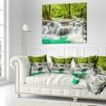 thumbnail image 3 of Designart Panoramic Erawan Waterfall - Landscape Photography Throw Pillow - 16x16, 3 of 5
