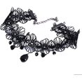 thumbnail image 5 of Collar negro, collar de flores de excavación, cadena de gota de agua, gargantilla de clavícula, joyería ajustable para mujeres y niñas, 5 of 5
