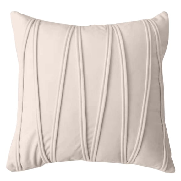 Tkrady Decorative Plush Velvet Throw Pillow Covers Sofa Accent Couch Pillows Set of 2 for Bed Living Room Square Pillow Cases 18X18 Beige