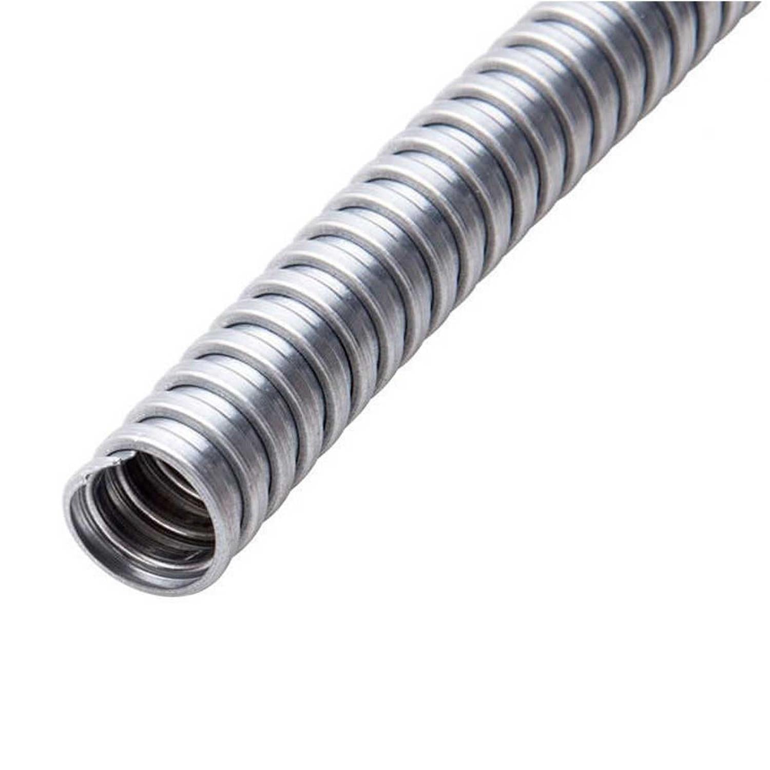 Rollo de 50M Tubo Metalico Flexible Corrugado Argos 1/2 Pulg plateado ...