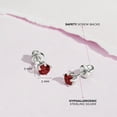 thumbnail image 4 of 925 Sterling Silver Classic 4mm Simulated Garnet Prong Set Girls Screw Backs, 4 of 6