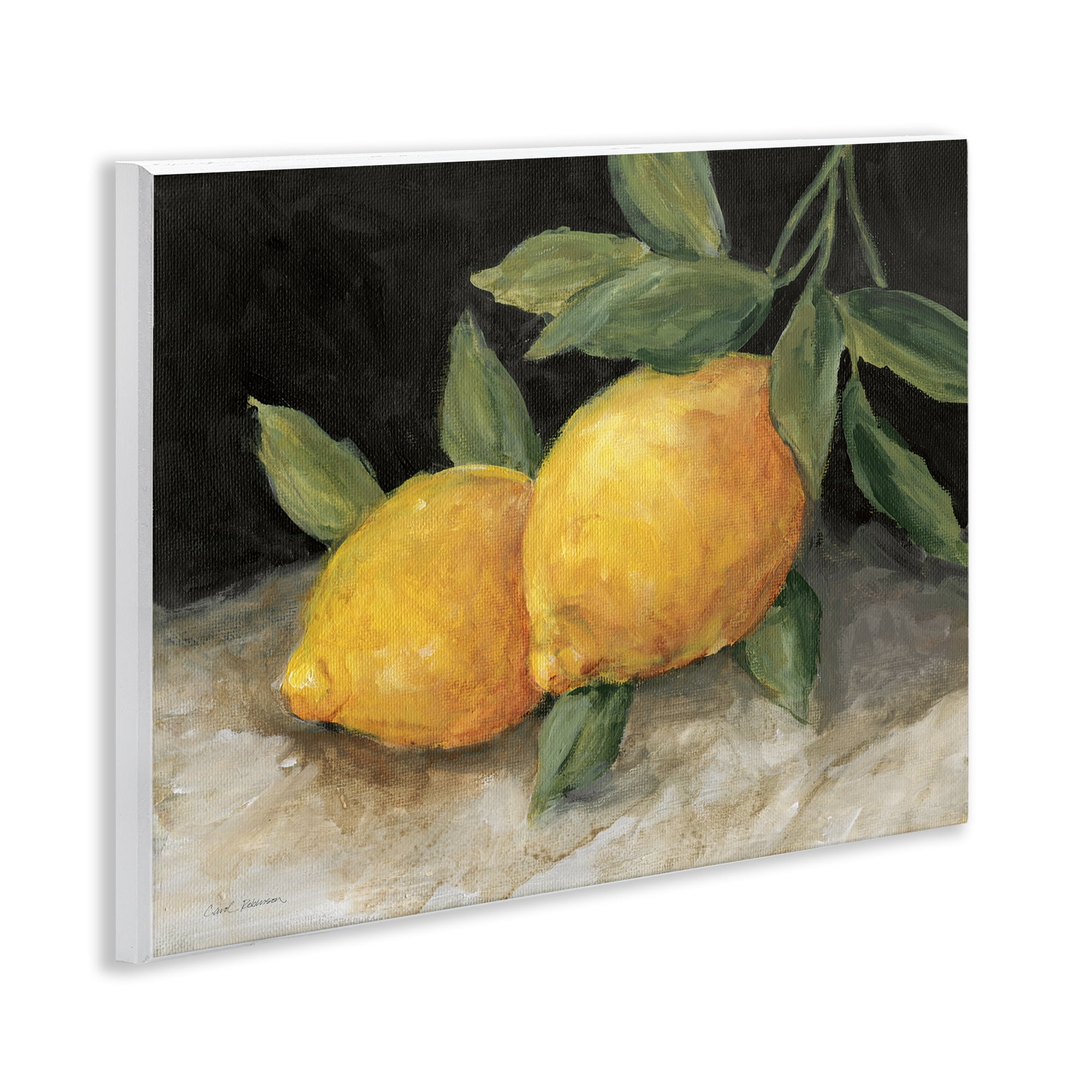 Stupell Industries Pair of Lemons Still Life Food & Beverage Painting Unframed Art Print Wall Art, 14 x 11